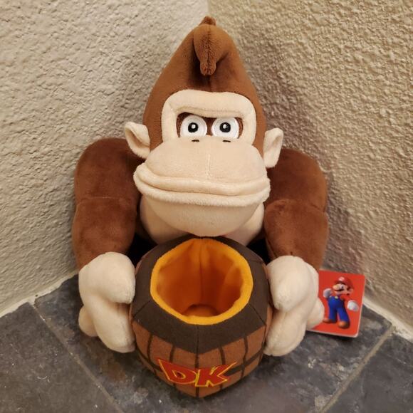 Plush - Donkey Kong, 10-inch w/ Barrel (NEW) - Super Mario - Nintendo - Picture 8 of 8